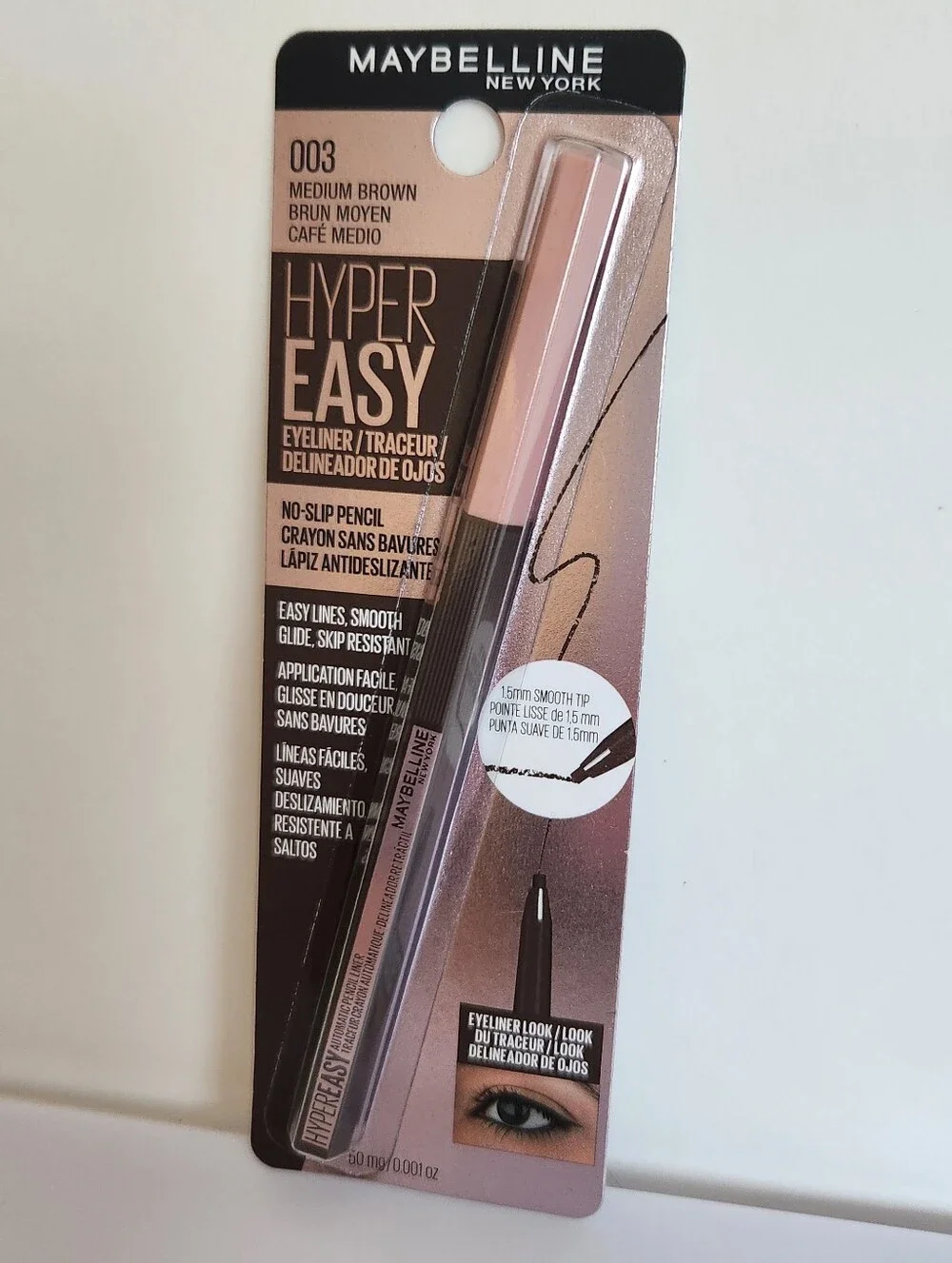 #003 Medium Brown Maybelline EyeStudio Hyper Easy No Slip Pencil Eyeliner